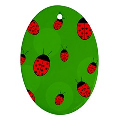 Ladybugs Oval Ornament (two Sides) by Valentinaart