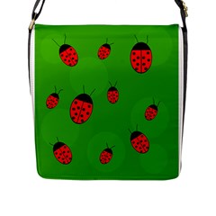 Ladybugs Flap Messenger Bag (l)  by Valentinaart