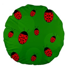 Ladybugs Large 18  Premium Flano Round Cushions by Valentinaart