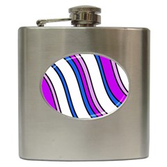 Purple Lines Hip Flask (6 Oz) by Valentinaart