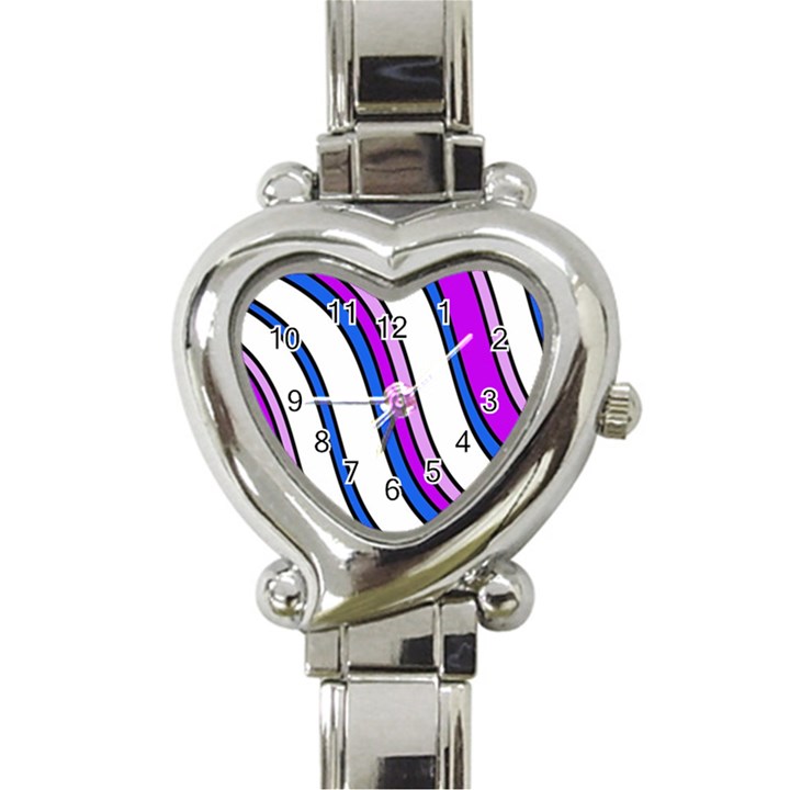 Purple Lines Heart Italian Charm Watch