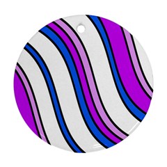 Purple Lines Round Ornament (two Sides)  by Valentinaart