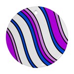 Purple Lines Round Ornament (Two Sides)  Front