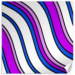 Purple Lines Canvas 16  X 16   by Valentinaart