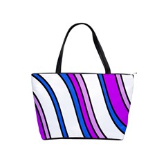 Purple Lines Shoulder Handbags by Valentinaart