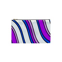 Purple Lines Cosmetic Bag (small)  by Valentinaart