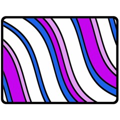 Purple Lines Double Sided Fleece Blanket (large)  by Valentinaart