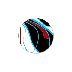 Blue, Red, Black And White Design Golf Ball Marker by Valentinaart