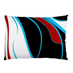 Blue, Red, Black And White Design Pillow Case (two Sides)