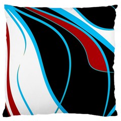 Blue, Red, Black And White Design Large Cushion Case (two Sides) by Valentinaart