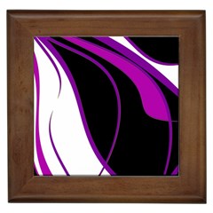 Purple Elegant Lines Framed Tiles by Valentinaart