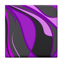 Purple Elegant Lines Tile Coasters by Valentinaart