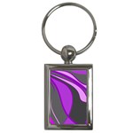 Purple Elegant Lines Key Chains (Rectangle)  Front