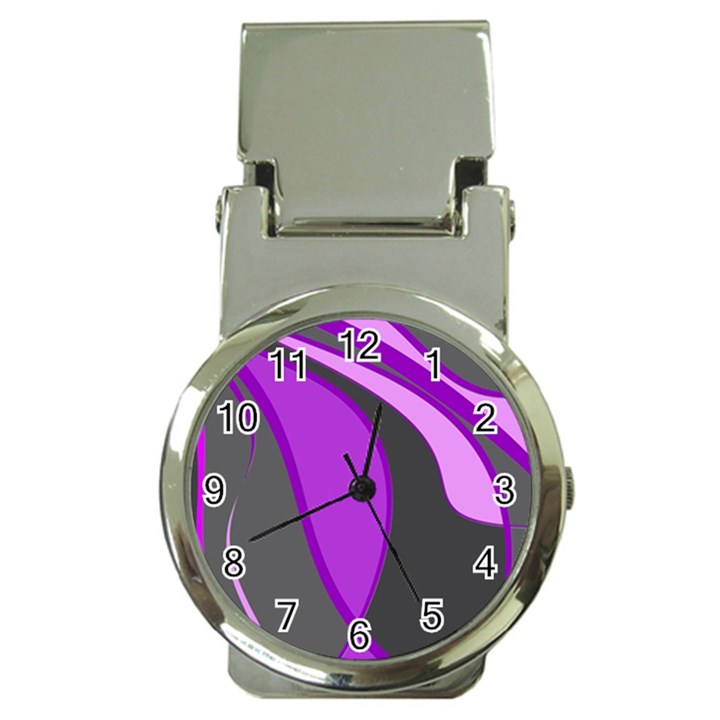 Purple Elegant Lines Money Clip Watches