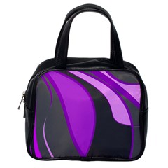 Purple Elegant Lines Classic Handbags (one Side) by Valentinaart