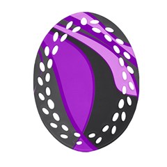 Purple Elegant Lines Ornament (oval Filigree)  by Valentinaart