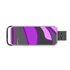 Purple Elegant Lines Portable Usb Flash (two Sides) by Valentinaart