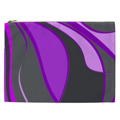 Purple Elegant Lines Cosmetic Bag (xxl)  by Valentinaart