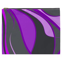 Purple Elegant Lines Cosmetic Bag (xxxl)  by Valentinaart