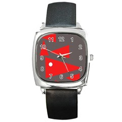 Decorative Abstraction Square Metal Watch by Valentinaart
