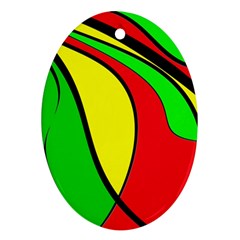 Colors Of Jamaica Ornament (oval)  by Valentinaart