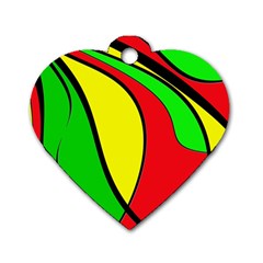 Colors Of Jamaica Dog Tag Heart (one Side) by Valentinaart