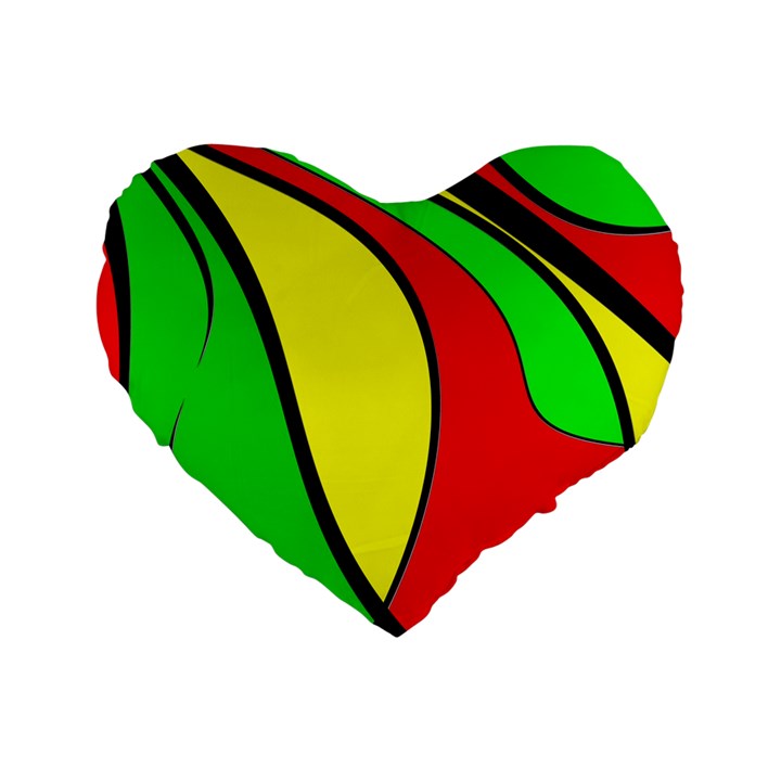 Colors Of Jamaica Standard 16  Premium Heart Shape Cushions