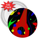 Abstract guitar  3  Buttons (100 pack)  Front