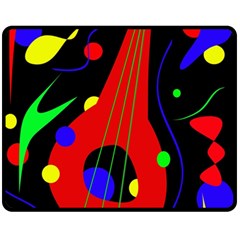 Abstract Guitar  Fleece Blanket (medium)  by Valentinaart