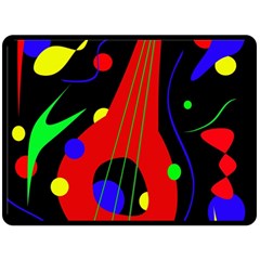 Abstract Guitar  Double Sided Fleece Blanket (large)  by Valentinaart