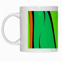 Green And Orange White Mugs by Valentinaart