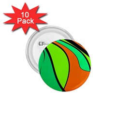 Green And Orange 1 75  Buttons (10 Pack) by Valentinaart