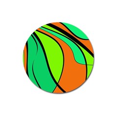 Green And Orange Magnet 3  (round) by Valentinaart