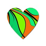 Green and orange Heart Magnet Front