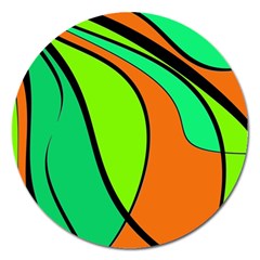 Green And Orange Magnet 5  (round) by Valentinaart