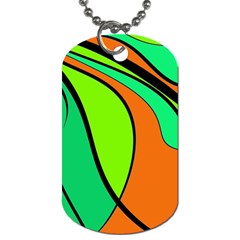 Green And Orange Dog Tag (one Side) by Valentinaart