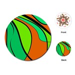 Green and orange Playing Cards (Round)  Front