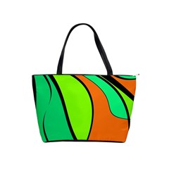 Green And Orange Shoulder Handbags by Valentinaart