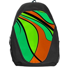 Green And Orange Backpack Bag by Valentinaart