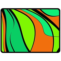 Green And Orange Double Sided Fleece Blanket (large)  by Valentinaart