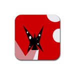 Black butterfly  Rubber Coaster (Square)  Front