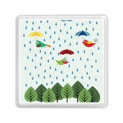 Birds In The Rain Memory Card Reader (square)  by justynapszczolka
