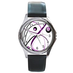 Pink elegant design Round Metal Watch