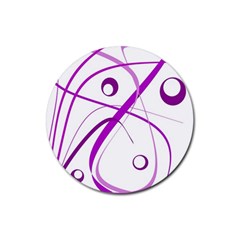 Purple Elegant Design Rubber Round Coaster (4 Pack) 