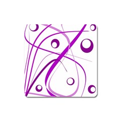 Purple Elegant Design Square Magnet