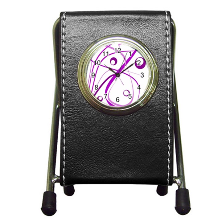 Purple elegant design Pen Holder Desk Clocks