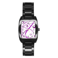 Purple Elegant Design Stainless Steel Barrel Watch by Valentinaart