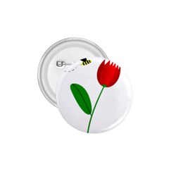 Red Tulip And Bee 1 75  Buttons by Valentinaart