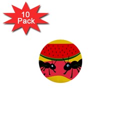 Ants And Watermelon  1  Mini Buttons (10 Pack)  by Valentinaart