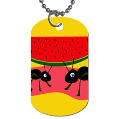 Ants And Watermelon  Dog Tag (one Side) by Valentinaart